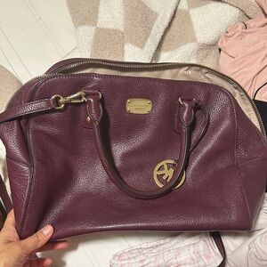 Michael Kors Burgundy Leather Satchel